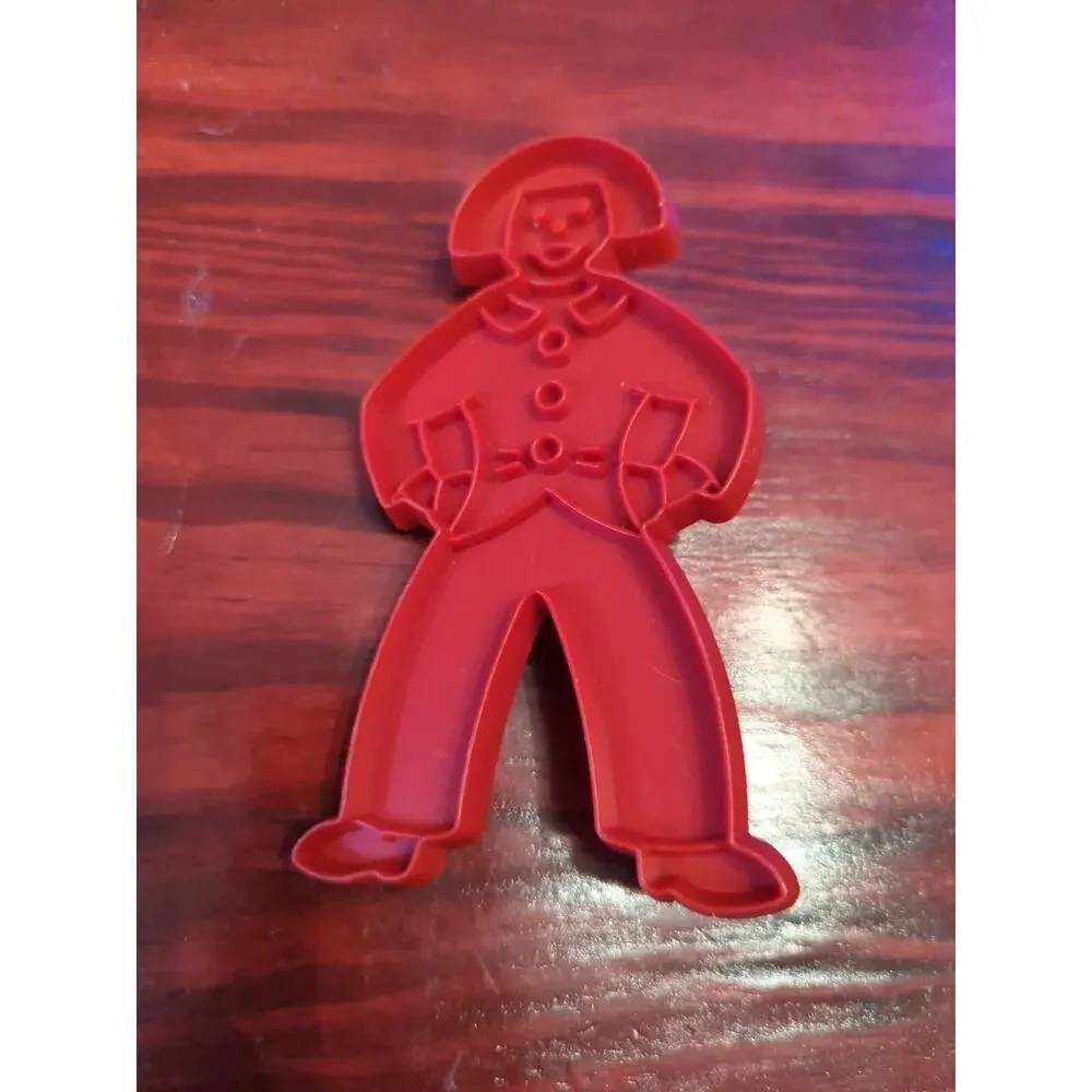 Lot 8 Vintage Tupperware Red Cookie Cutters B-Day Cake Santa Turkey Pumpkin Tree